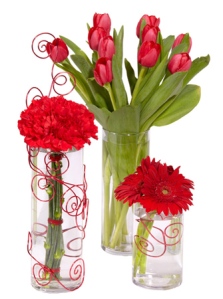 Valentines Vase arrangements