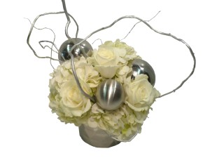 silver and white christmas flowers