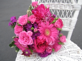 pink gerbera daisy bridesmaid bouquet